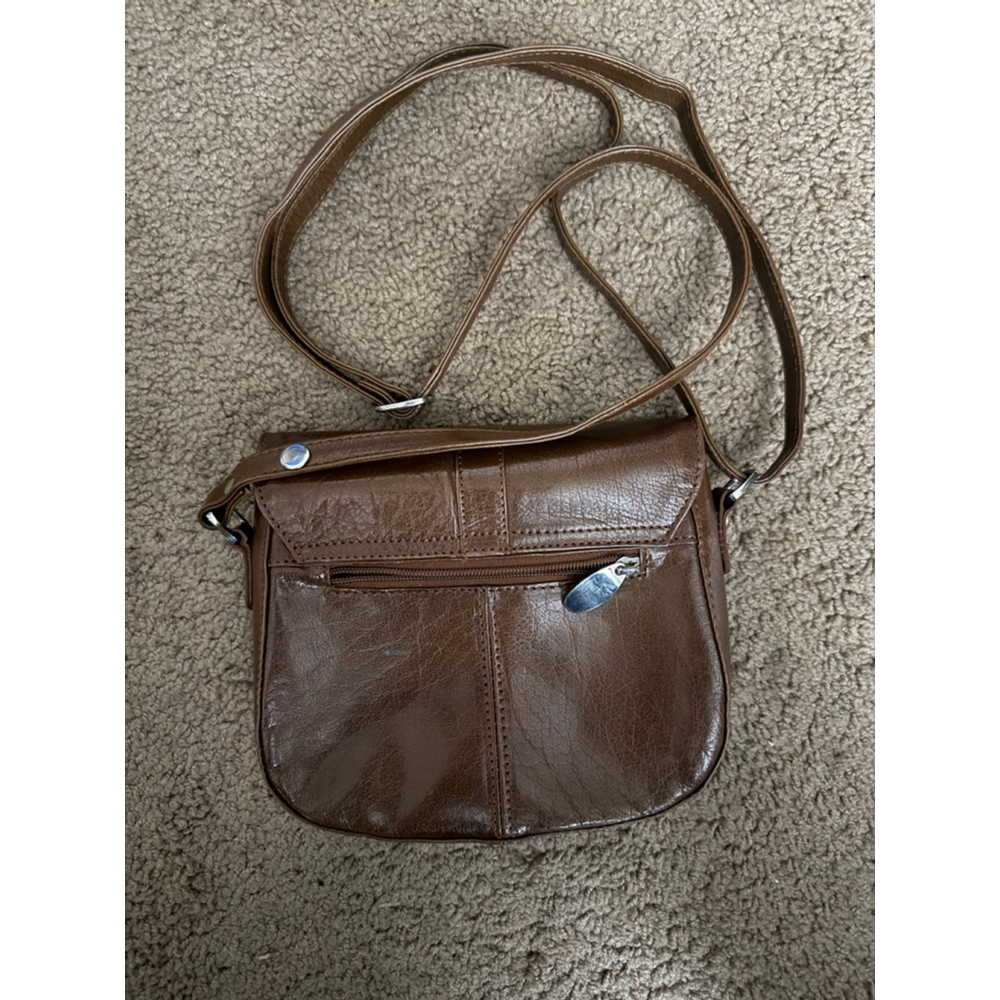 Women's Ashwood Genuine Brown Leather Crossbody Bag - Picture 3 of 4